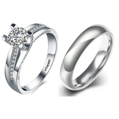 Wedding Ring Set - Silver