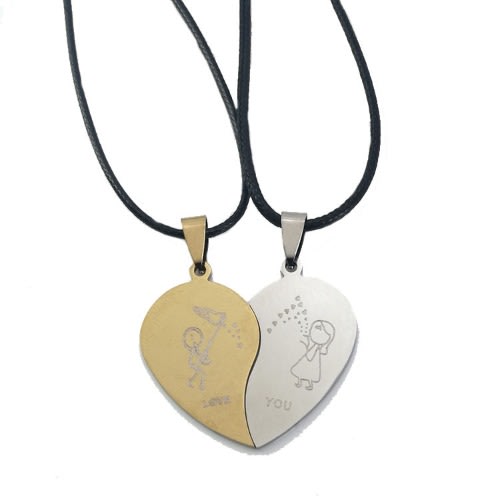 Couple Broken Heart Choker Necklaces