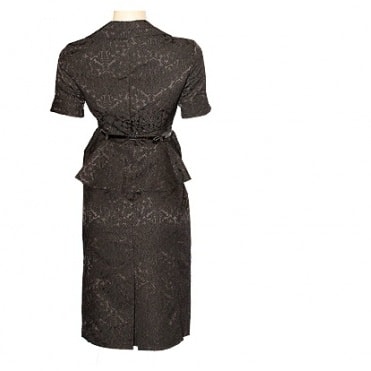 Black Peplum Belted Jacket & Skirt