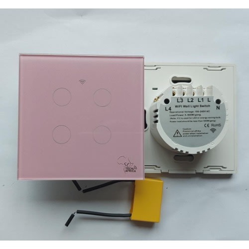 So Techafrica 4 Gang Smart Switch- Pink