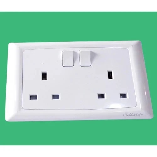 Double Electric 13a 2-Gang Switch Socket