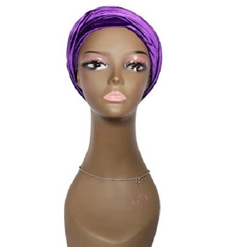 Velvet Wrap Turban - Purple