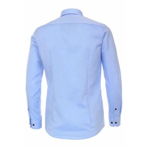 Men's Formal Shirt With Matching Tie  -  Blue/ Striped Red And Blue