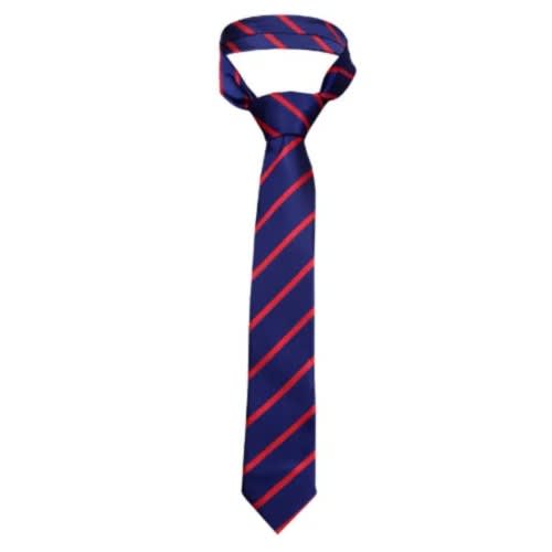 Men's Formal Shirt With Matching Tie  -  Blue/ Striped Red And Blue