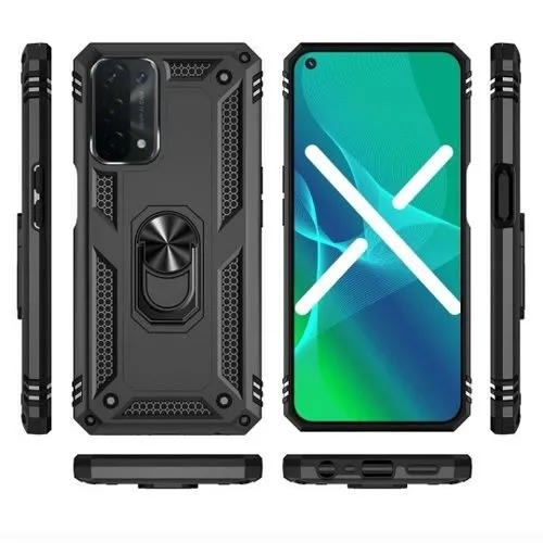 Rugged Protective Back Cover For Oppo A96 - Black