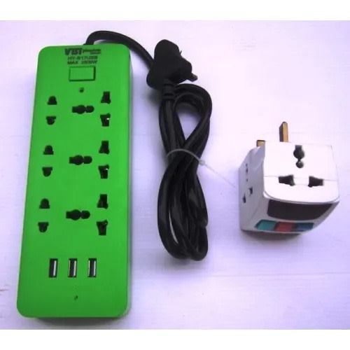 Vbt 3 Way Surge Protector Extension Box With USB Ports + 13 Amp Multi Switch Socket