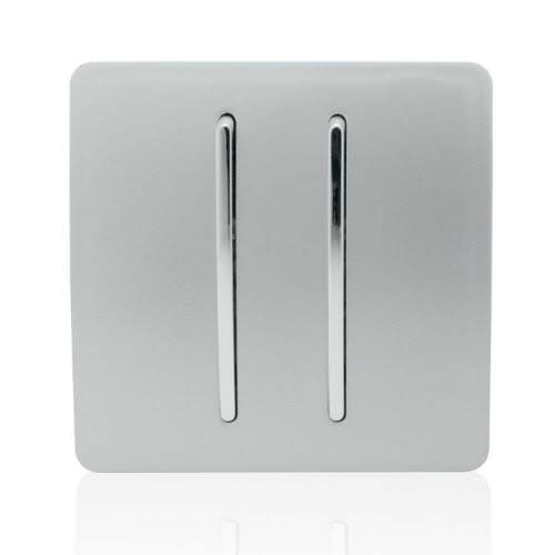 England Uk 2 Gang Silver Switch