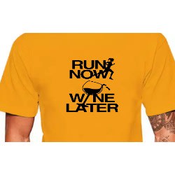 Wine Later Cotton T-shirt - Yellow