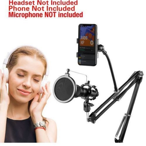 Mobile Recording Studio Microphone Stand And Phone Holder