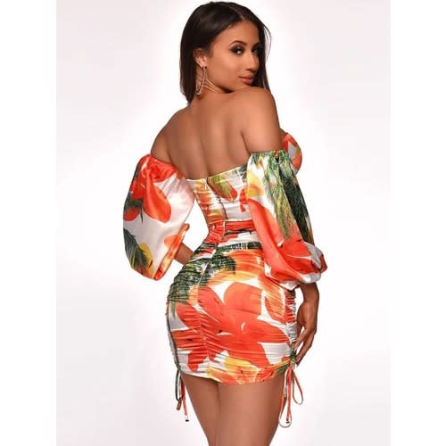 Multi Color Off Shoulder Dress