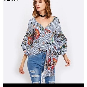 Gathered Full Puff Sleeve Wrap Top