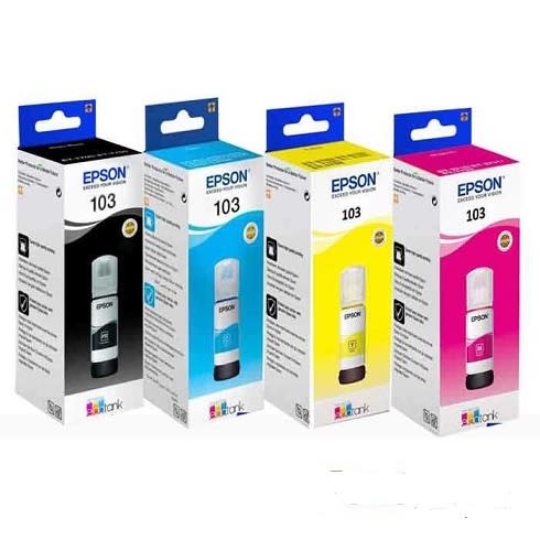 103 Original Ecotank Bottle Complete Ink Set - Black, Cyan, Magenta, Yellow