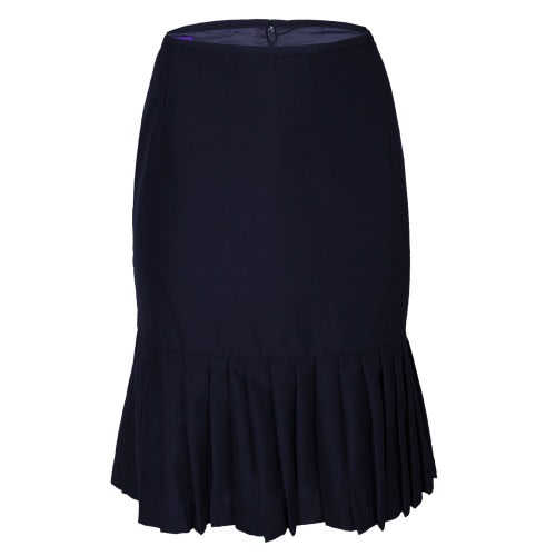 Corporate Pleat Detailed Skirt - Navy Blue