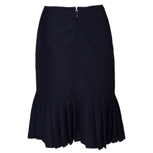 Corporate Pleat Detailed Skirt - Navy Blue