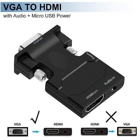 Hd 1080p - VGA To HDMI + Audio Video Output Converter