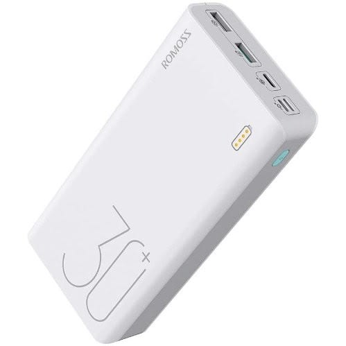 Romoss 30000mAh Power Bank Sense 8+ - 18w Pd Usb C Portable Charger With 3 Outputs & 3 Inp