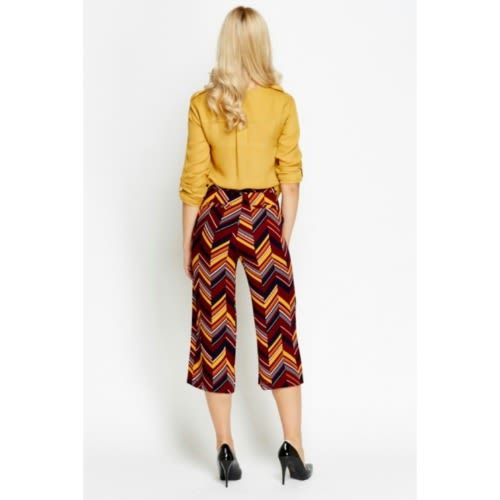 Wide Leg Zigzag Trousers