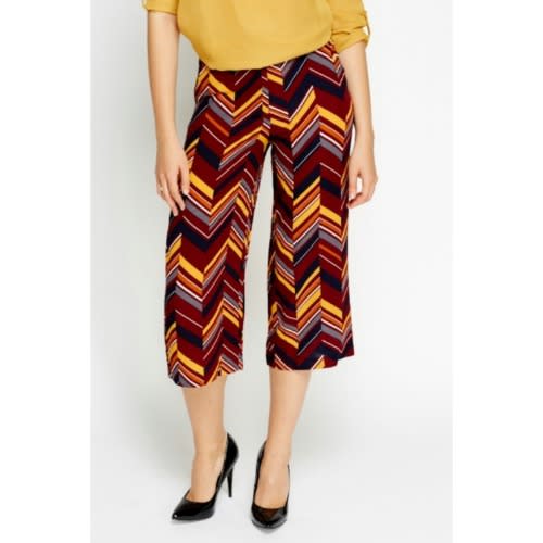 Wide Leg Zigzag Trousers