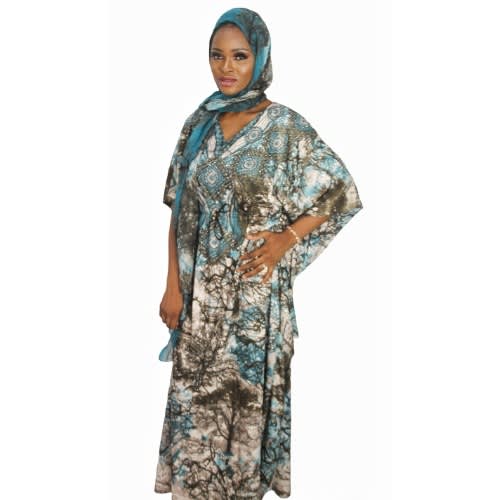 Boubou V-Neck & Waist Drawstring Dress For Women