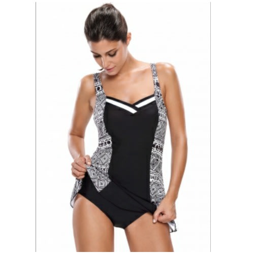 Monochrome Print Swimsuit