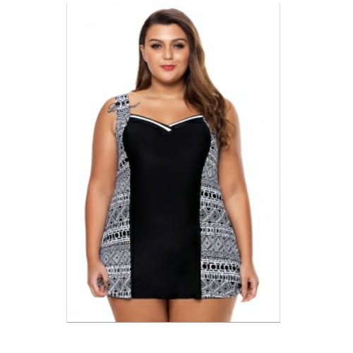 Monochrome Print Swimsuit