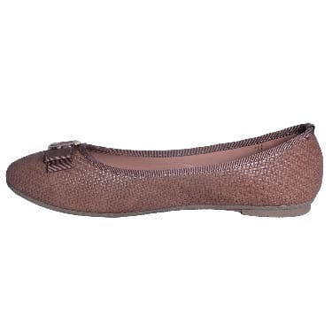 Mae Woven Style Ballerinas - Camel Brown