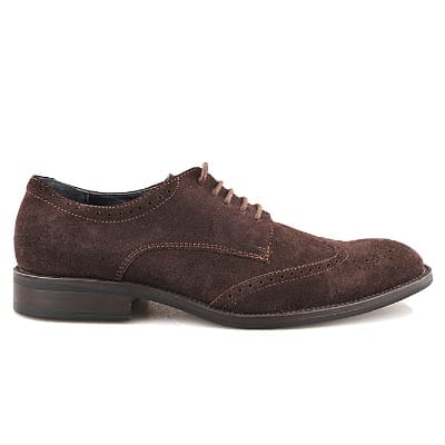 Men's Suede Oxford Lace-up Shoe - Brown