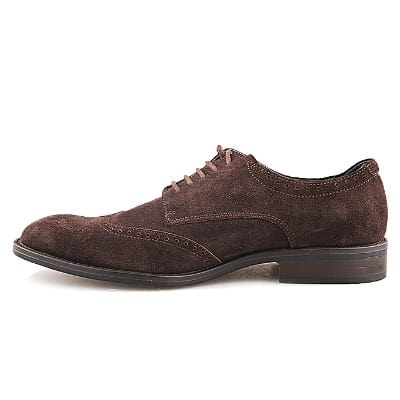 Men's Suede Oxford Lace-up Shoe - Brown