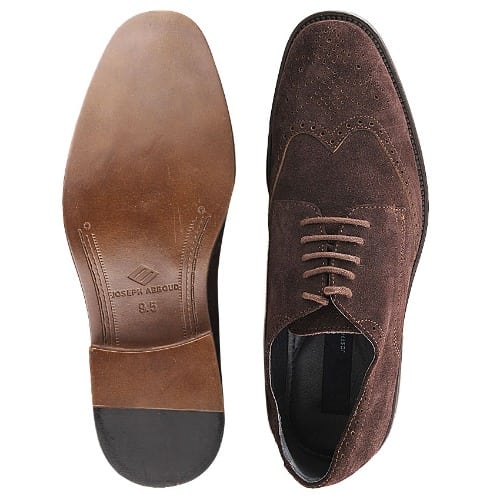 Men's Suede Oxford Lace-up Shoe - Brown