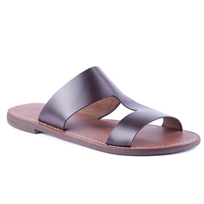 Men's Leather Slippers - Brown
