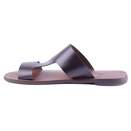 Men's Leather Slippers - Brown