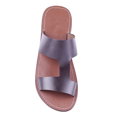 Men's Leather Slippers - Brown
