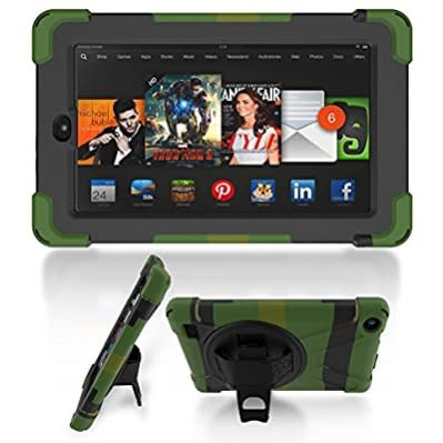 Fire Hd Tablet With Alexa - 7" - 1GB RAM - 16GB ROM + Green Rotational Kid's Proof Case