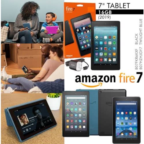 Fire Hd Tablet With Alexa - 7" - 1GB RAM - 16GB ROM + Purple Rotational Kid's Proof Case