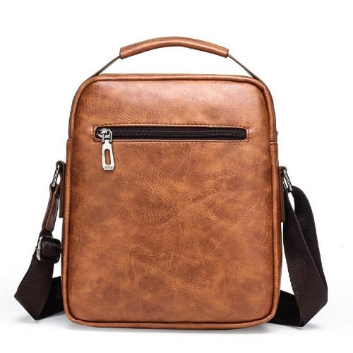 Men's Leather Shoulder Bag - Brown
