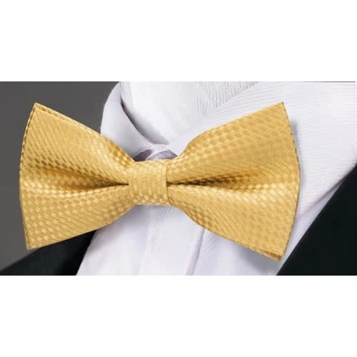 Men's Bowtie With Cufflinks And Pocket Square  - Light Yellow
