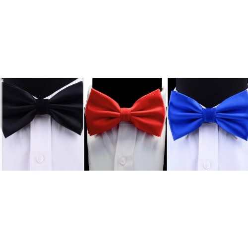 Set Of 3 Men's  Bowties  - Black/Red/Blue