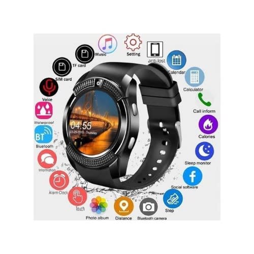 V8 Waterproof Smart Watch With Camera & Sim Slot