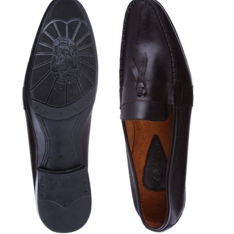 Loafers With Belt Detail - Brown