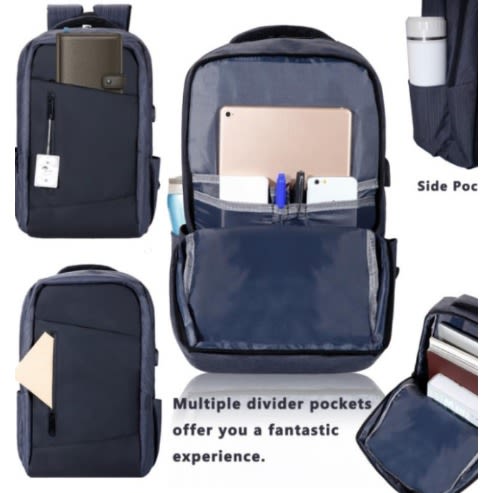 Waterproof Laptop Backpack - Blue