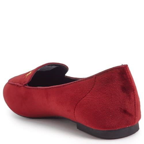 Women's Velvet Loafers With Star Embroidery