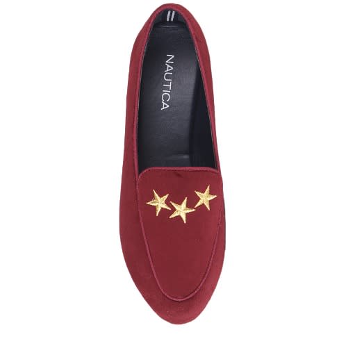 Women's Velvet Loafers With Star Embroidery