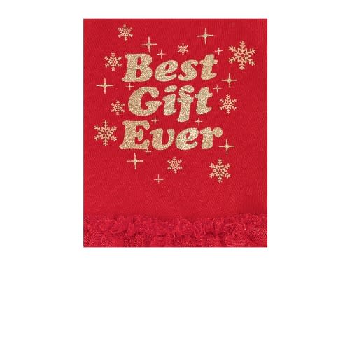 Girls Best Gift Ever Knit Skaters Dress- Red