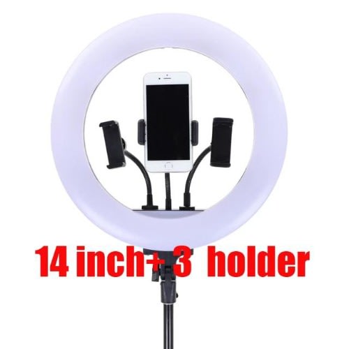 14 Inches Ring Light With 3 Phone Holder And Tripod Stand