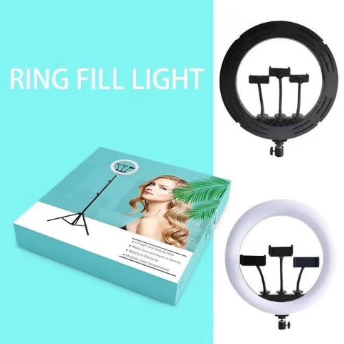 14 Inches Ring Light With 3 Phone Holder And Tripod Stand