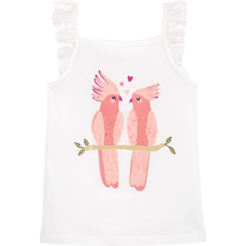 Glitter Love Bird Jersey Tank Top - Size 4