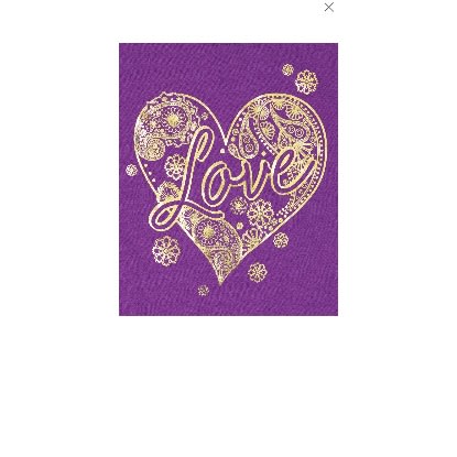 Girls Metallic Love Glitters Graphic Top -  Purple
