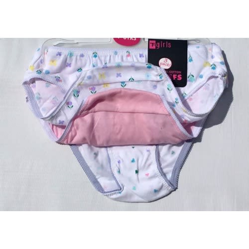 Girl's Flowery Briefs - 3 Pack  -  Pink