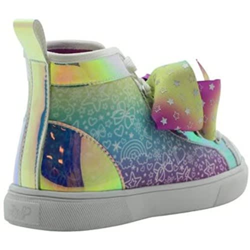 Jojo Siwa Purple Iridescent High-top Sneakers With Oversized Bow