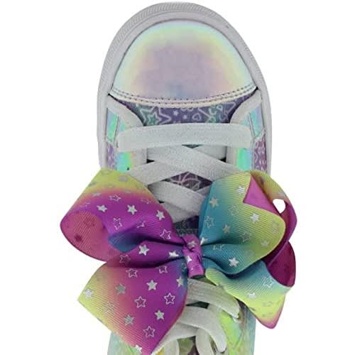 Jojo Siwa Purple Iridescent High-top Sneakers With Oversized Bow